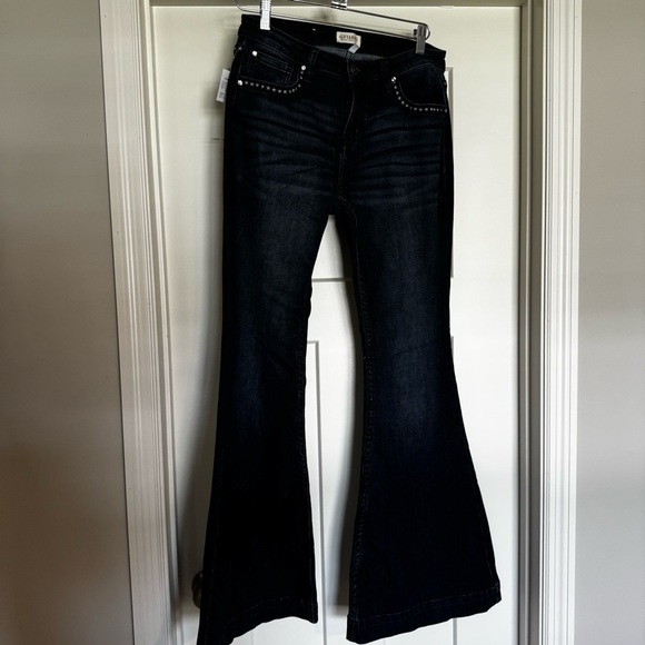 SHYANNE WOMEN'S MR. FLARE STARS & STRIPES FLARE JEANS size 30x34 new w/o tags - Picture 13 of 14